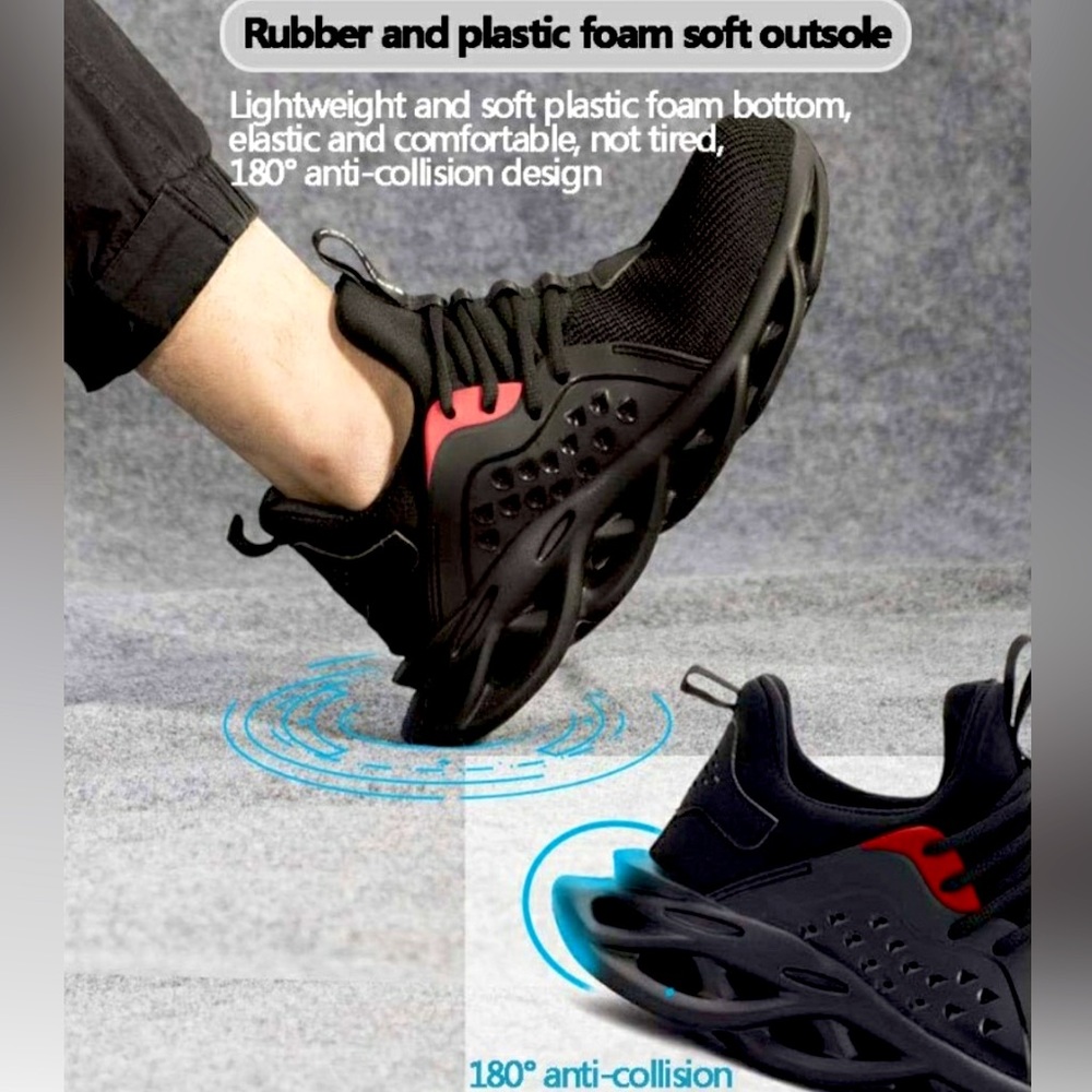 Women’s Smash-proof Steel Toe-cap Sneaker, mash plate anti-puncture, SizeUS7.5